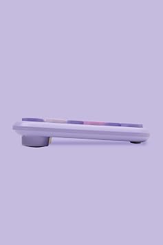 Petek Görünümlü Kablosuz Renkli Klavye Mouse Seti - Retro, Sessiz, Q Türkçe Dizayn (Mor)