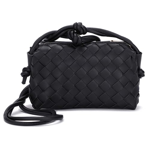 Image of ZEDIUH Woven Bag for Women Crossbody Shoulderbag, Small Vegan Leather Purse