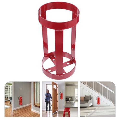 Soporte de acero para extintor rojo en pared 7