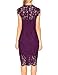 MEROKEETY Women's 2026 Lace Floral Midi Dresses Classic Elegant Party Dinner Photoshoot Dress, Plum, Medium