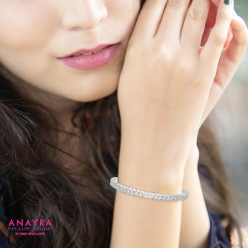 Image of 925 Sterling Silver Adjustable Bracelet for Women | Heart Link, Infinity, Leaf & Floral Inspired Design | Elegant Daily Wear Fashion Jewellery Gift for Girls & Women