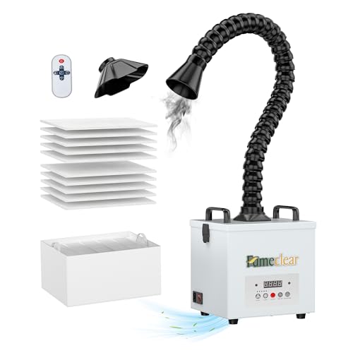 41YYUACFgmL. SL500 FumeClear Fume Extractor - Powerful 100W Suction 200m³/h, With Remote Digital Display, 3-Stage Filtration System with 12PCS Filters for Laser Welding Smoke Absorption and Desktop Soldering