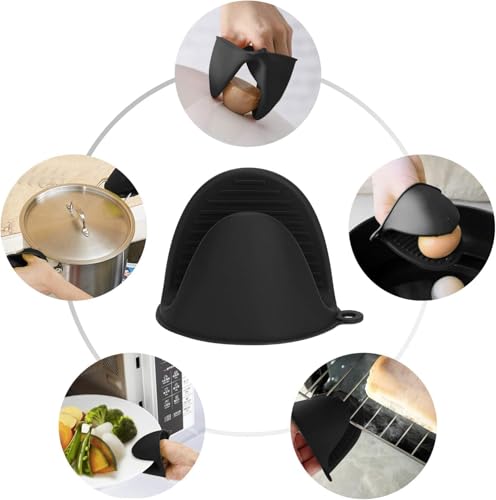 Image of 2 PCS Square Silicone Air Fryer Liners with 1 Pair of Oven Mitts, 1 Basting Brush and a 1 Tongs, Reusable Silicone Molds Air Fryer Accessories, Oil Brush, Replacement of Parchment Paper (Malti Combo)