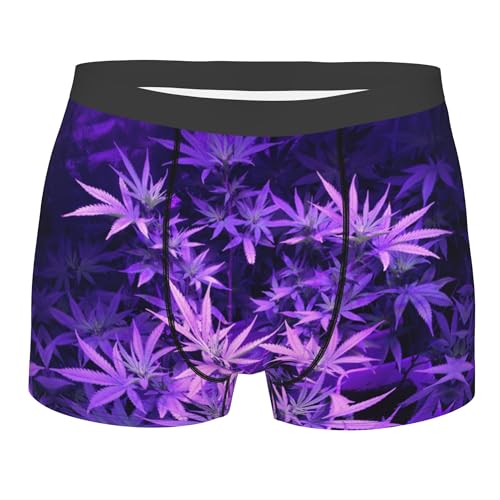 CUTEDWARF Purple weed marijuana leaf Men's Underwear Boxer Shorts Men Boxer Briefs Mens Printed Brief