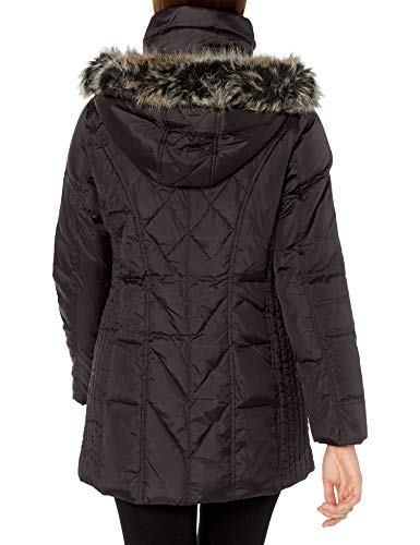London Fog Women's Plus Size Diamond Quilted Down Coat, Black, 2X #TOP1