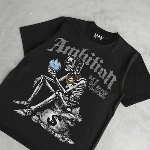 Image of DopeSkill Graphic Tee Streetwear Hip Hop Hypebeast Street Style Unisex T-Shirt Sneaker Colour Matching Shirts Horror Skeleton