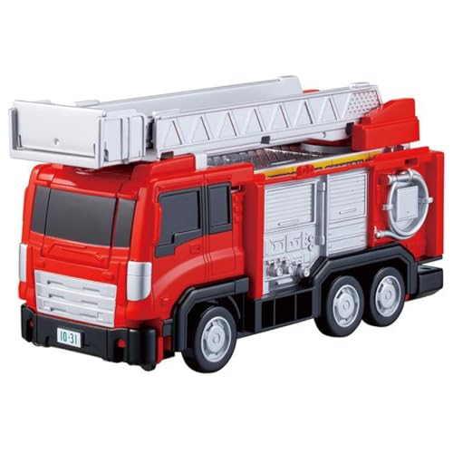 Camión de Bomberos Transformable con Escalera y Auto Miniatura miniatura 3