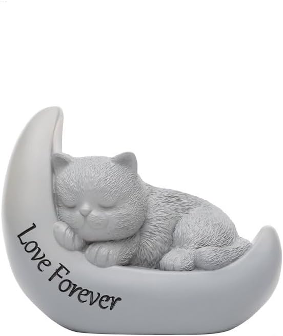 RICG Dog Memorial Stone in The Cloud Dog Statues Belove Angel Sleeping Pet Headstone Grave Markers Outdoor or Indoor Garden Bench Loss Pet Sympathy Gift Resin (Dog)