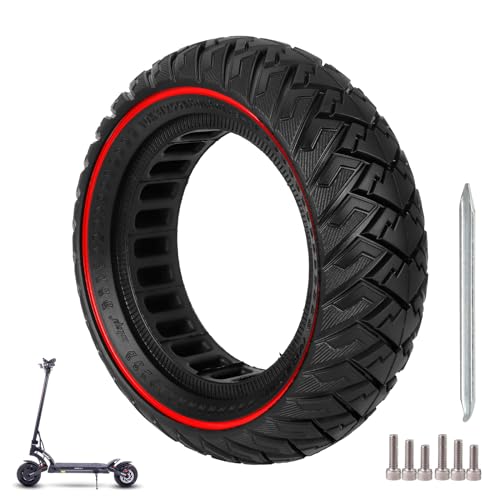 ulip 10 x 3 Scooter Solid Tire 10 Inch Electric Scooter Wheels Replacement Accessories Suitable for Zero 10x Kaabo WOLF WARRIOR MANTIS Scooter 80/65-6,255 * 80 tire red