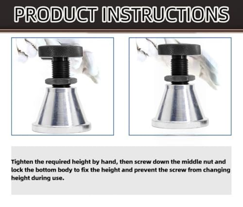 Image of Adjustable Screw Jack Post,Size Range 2.63 inch-3.93 inch,5 Tons Capacity (2PCS) | Adjust from 2.63 inch to 3.93 inch for precise leveling. 54# steel for heavy-duty milling, drilling, and die processing machines.