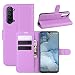 Produktbild Fertuo Hülle für Oppo Find X2 Lite, Handyhülle Leder Flip Case Tasche mit Standfunktion, Kartenfach, Magnetschnalle, Silikon Bumper Schutzhülle Cover für Oppo Find X2 Lite, Lila
