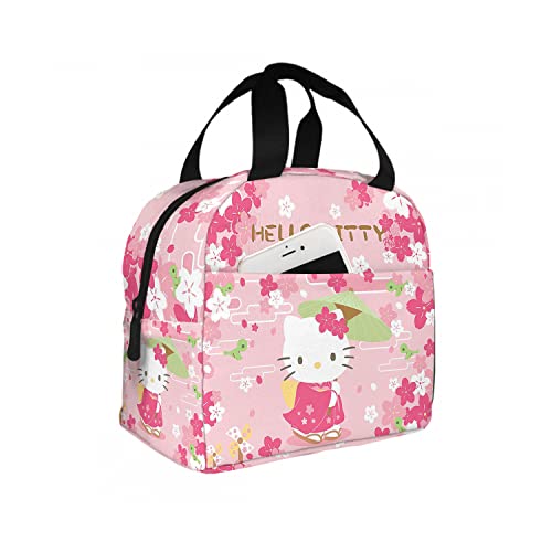 Pink Cat Insulated Lunch Bag Women Or Girls,Waterproof And Reusable Lunch Tote For Women/Men/Office/Children/School Picnic,High Capacity Cartoon Cute Lunch Bags For Women Or Men #TOP20