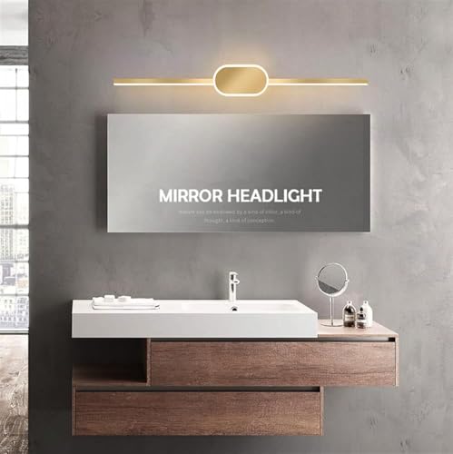 Image of Groeien Pack of 2 | 18 watt LED 3 Color Linear Gold Body Picture Photo Frame /Mirror Bathroom Wall Light (Warm+Natural+Coolwhite)(Linear Glow-Gold, 2)