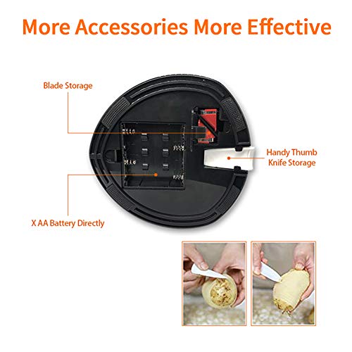 Electric Potato Peeler Automatic Apple Rotato + 18 Replaceable Blades Electric Fruits Vegetables Peeler,Cowstook(Black) #TOP4