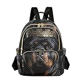 ZRYSMY Quilted Fashion Backpack Purse Rottweiler Crown for Women – Mini Shoulder Daypack Backpack for Travel Shopping