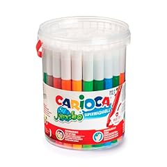 CARIOCA Jumbo | Pennarelli Lavabili per Bambini in Barattolo con Maniglia, Set Pennarelli Punta Grossa, 50 Colori