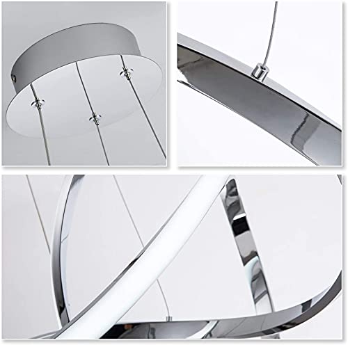 Mayna Modern Led Pendant Light With Irregular Ring Lights Dimmable Led Contemporary Ceiling Light Fixture For Kitchen Dining Room Bedroom Kitchen Island Cafe, 6000K White #TOP6