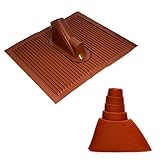 Extrem flexibel PremiumX Dachabdeckung mit Kabeleinführung Alu-Dachziegel Rot Dach Montage Abdeckung Ziegel Dachpfanne für Sat Dachsparrenhalter + Universal Gummimanschette Rot
