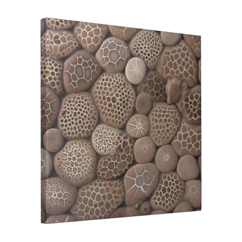 Toile murale moderne pétoskey tableau peinture pierre 40x40 déco cuisine