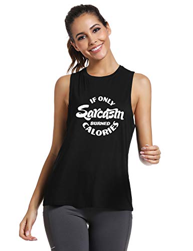 Fannoo Workout Tank Tops For Women-If Only Womens Funny Saying Fitness Gym Racerback Sleeveless Shirts Black #TOP1
