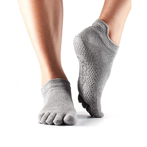Image of toesox Low Rise Full Toe Grip Socks for Women - Non Slip Ankle Five Toe Barefoot Socks For Barre Yoga Pilates and Ballet