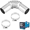 24mm Air Diesel Parking Heater Exhaust Pipe Tube Elbow Connector Exhaust Pipe Duct Connector Diesel Boat Heater Parts Car Accessories for Eberspacher Webasto - silver-2pcs