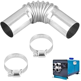 24mm Air Diesel Parking Heater Exhaust Pipe Tube Elbow Connector Exhaust Pipe Duct Connector Diesel Boat Heater Parts Car Accessories for Eberspacher Webasto - silver-2pcs