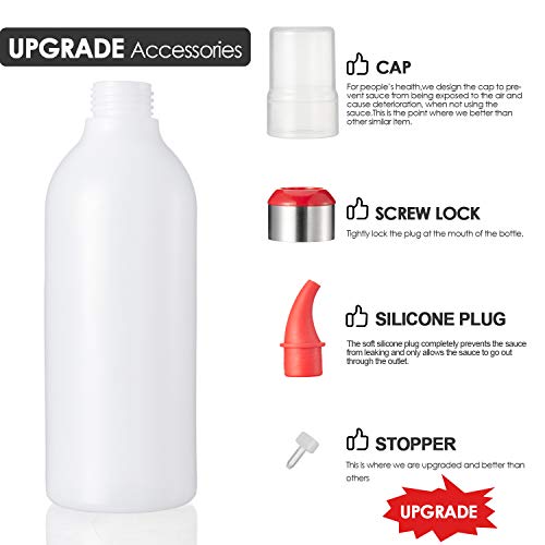 Condiment Squeeze Bottle Sauce Squeeze Squirt Bottle For Kitchen Plastic Syrup Container Food Dispenser For Oil Ketchup Griddle Hot Sauce #TOP3