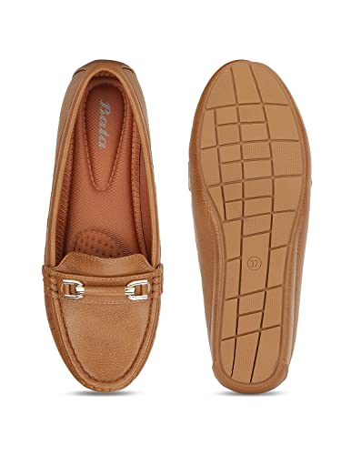 Image of Bata Women Zaynab Loafers, Nude, (6510177)