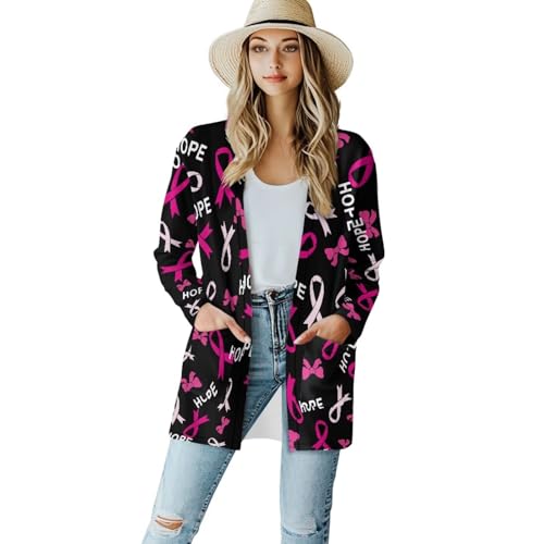Image of Biyejit Women's Long Sleeve Open Front Cardigan Casual Loose Lightweight Cardigans with Pockets Drape Cardigan