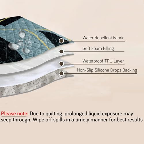 Image of HOKIPO 'Elira Series' Water Repellent + Waterproof Quilted Sofa Mats | Make Your Own Sofa Cover Set | Length 70cm - Multicolor Abstract Geometry (AR-5242-C10)