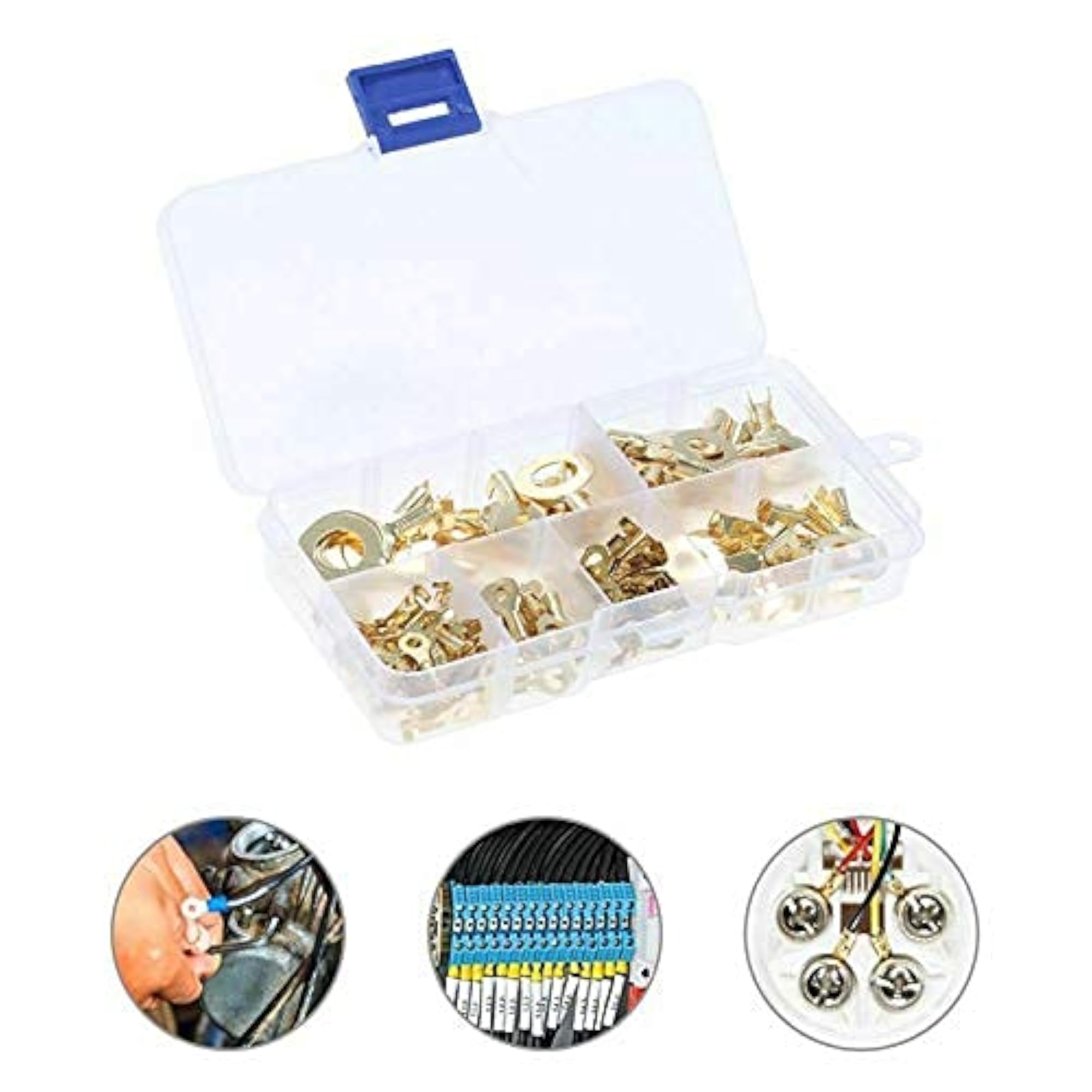 Imported Assorted 150Pcs Brass Ring Cable Lug Connector