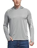 BALEAF Men's Lightweight Hoodie UPF 50+ Sun Protection Fishing Long Sleeve Running Quick Dry T-Shirt Gray XL