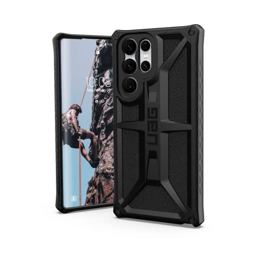 Urban Armor Gear Monarch Case Samsung Galaxy S22 Ultra Housse de Protection [Compatible Le Chargement sans Fil Coque, Protection Selon Normes Militaires, Résistante aux Chutes] Noir