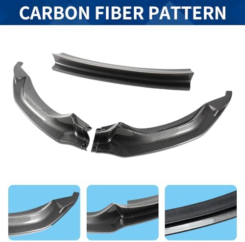 XPHAZZ Front Bumper Lip Compatible with BMW (2015-2020) F80 M3 F82 F83 M4 Splitter MP-Style Carbon Fiber Pattern — view 3