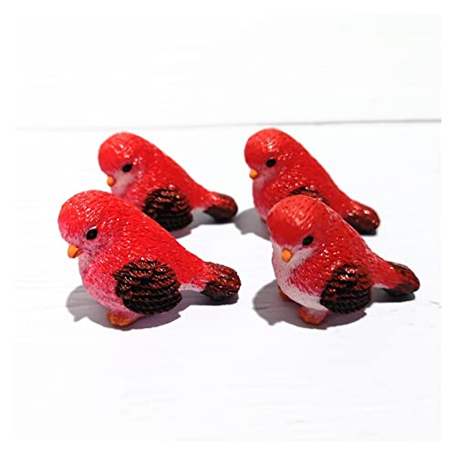 人工鳥 シミュレーション鳥のかわいい鳥者人形ミニチュアランドスケープ樹脂飾りおとぎ話の庭の装飾アクセサリー 鳥の置物人工 (Color : 赤)のサムネイル
