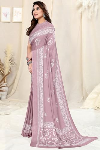 Image of MIRCHI FASHION Women Sari Georgette Plain | Breathable Lightweight Solid Color Saree for Office and Regular Wear with Blouse Piece