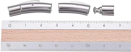 Miniatura 7 de DanLingJewelry 10 piezas de acero inoxidable 304 de cuero de cierre de extremo de cierre integral joyería hallazgos para hacer joyas ajuste 0.197 in