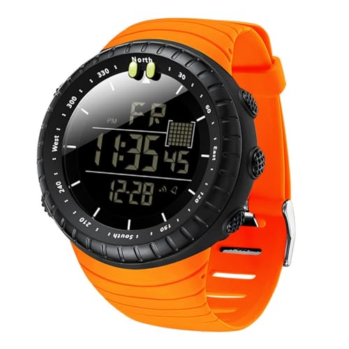 Reloj deportivo digital para hombre, impermeable, táctico, con retroiluminación LED, alarma, fecha, reloj militar para hombre, naranja, Correa Reloj deportivo digital para hombre, impermeable, táctico, con retroiluminación LED, alarma, fecha, reloj militar para hombre, naranja, Correa