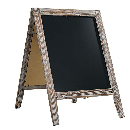 Liry Products pizarrón de Pizarra con Marco en A, de Madera Envejecida, Color marrón rústico, con Texto en inglés