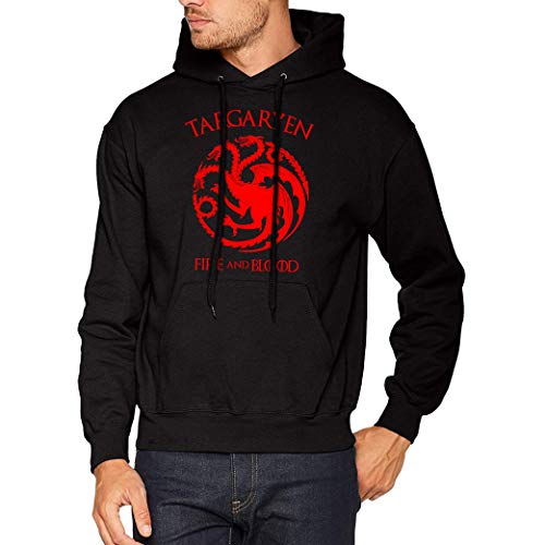 El Desván Nerd Fire and Blood - Sudadera con Capucha para Hombre (XL, Negro) Cover