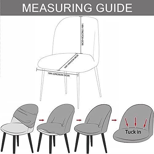 Lipor Set Of 4 Stretch Jacquard Navy Dining Chair Covers Mid Century Modern Curved Chair Slipcover Armless Chair Cover Reusable Washable Furniture Cover For Home Decor Banquet (Navy) #TOP5