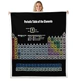 Erosebridal Chemistry Theme Sherpa Blankets Throw Size, Periodic Table of Elements Throw Blanket, Science Chemistry Lovers Plush Bed Blanket for Kid Teens Boys Man Bedroom Decor Sherpa Blanket, Black