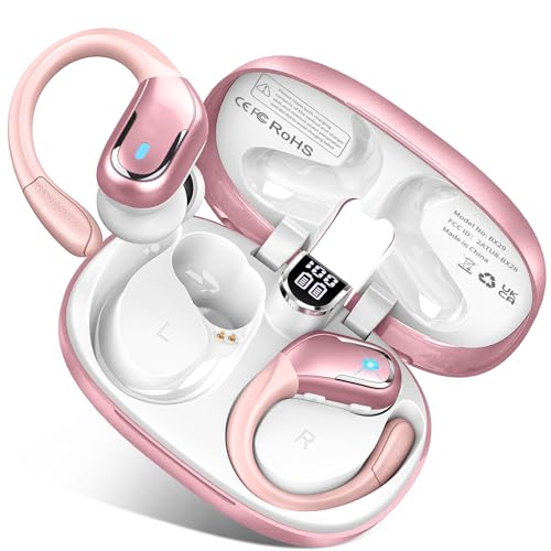 Ltinist Wireless Earbuds, Bluetooth 5.4 Headphones Sport, 75H Playback Bluetooth Earbuds with ENC Noise Canceling Mic, Earphones IP7 Waterproof Over Ear Buds with Earhooks for Running