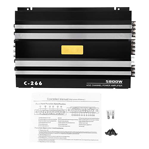 Qiilu samochodowy stereofoniczny wzmacniacz audio, 12 V 5800 W uniwersalny samochód ciężarowy stereofoniczny wzmacniacz audio głośnik wzmacniacz mocy