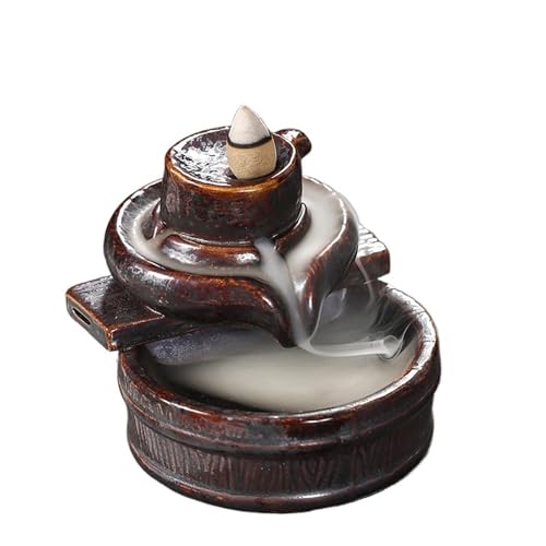 Retro Ceramic Backflow Incense Burner, Creative Waterfall Smoke Holder For Home & Interior Decoration(Color1)