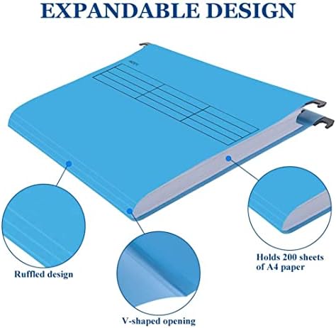 A4 Suspension File, 10 PCS Polypropylene Filing Cabinet Suspension Files with Tabs and Card Inserts A4 Hanging Filing Folders for Office Organization Home Work