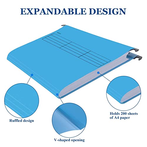 A4 Suspension File, 15 PCS Polypropylene Filing Cabinet Suspension Files with Tabs and Card Inserts A4 Hanging Filing Folders for Office Organization Home Work - Cosy Home Interiors A4 Suspension File, 15 PCS Polypropylene Filing Cabinet Suspension Files with Tabs and Card Inserts A4 Hanging Filing Folders for Office Organization Home Work - Image 3