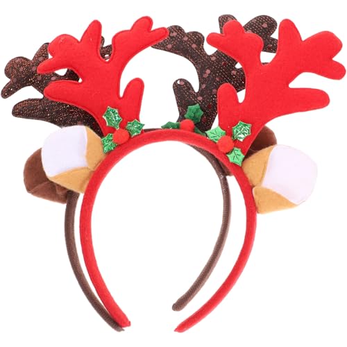 Healvian Diadema De Navidad Con Cuernos De Reno Y Campanas Decoradas Aro De Pelo Ligero Ajustable Para Niños Y Adultos Fiesta Cosplay Celebraciones