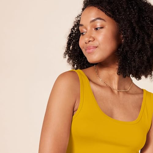 Image of Amazon Essentials Women's Slim-Fit Ribbed Scoop Neck Tank Tops, Pack of 2